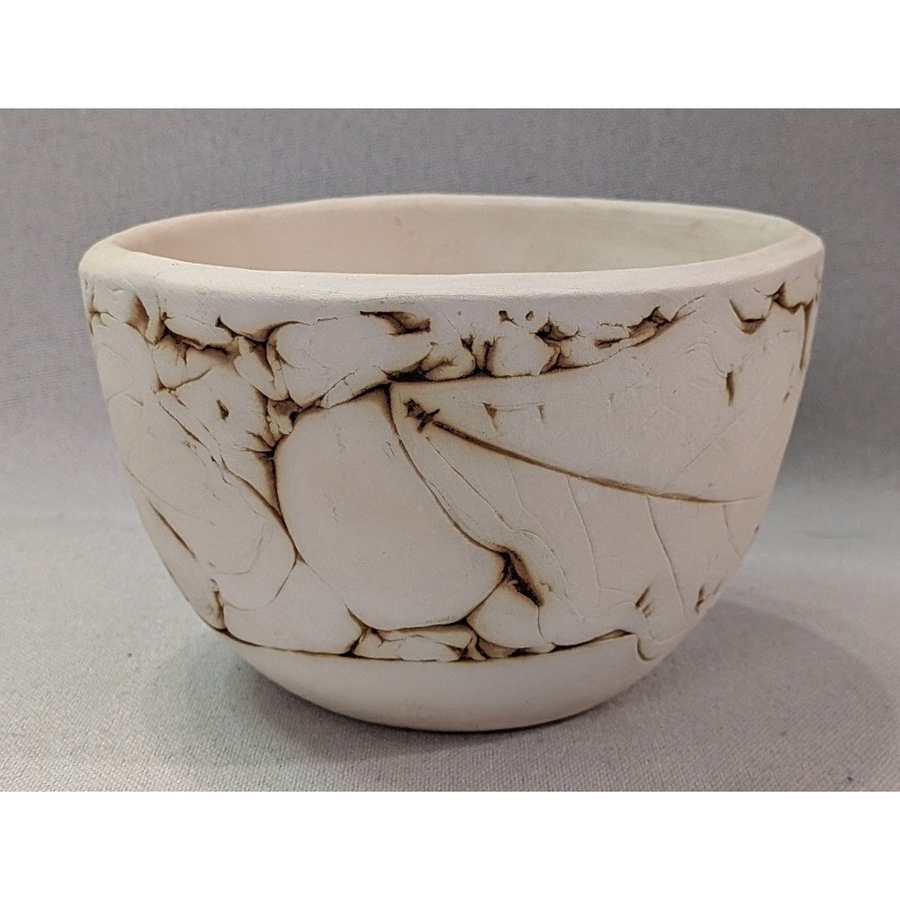 Yampa Berry Bowl Colander Unisex 4.5in White Good Signed Studio Pottery Leaf